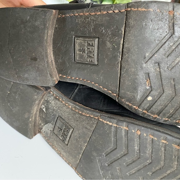 Frye Veronica Short Engineer/ Moto Black Leather Boots - Picture 9 of 9